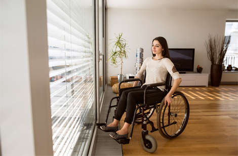 A home with flat floors for wheelchair access